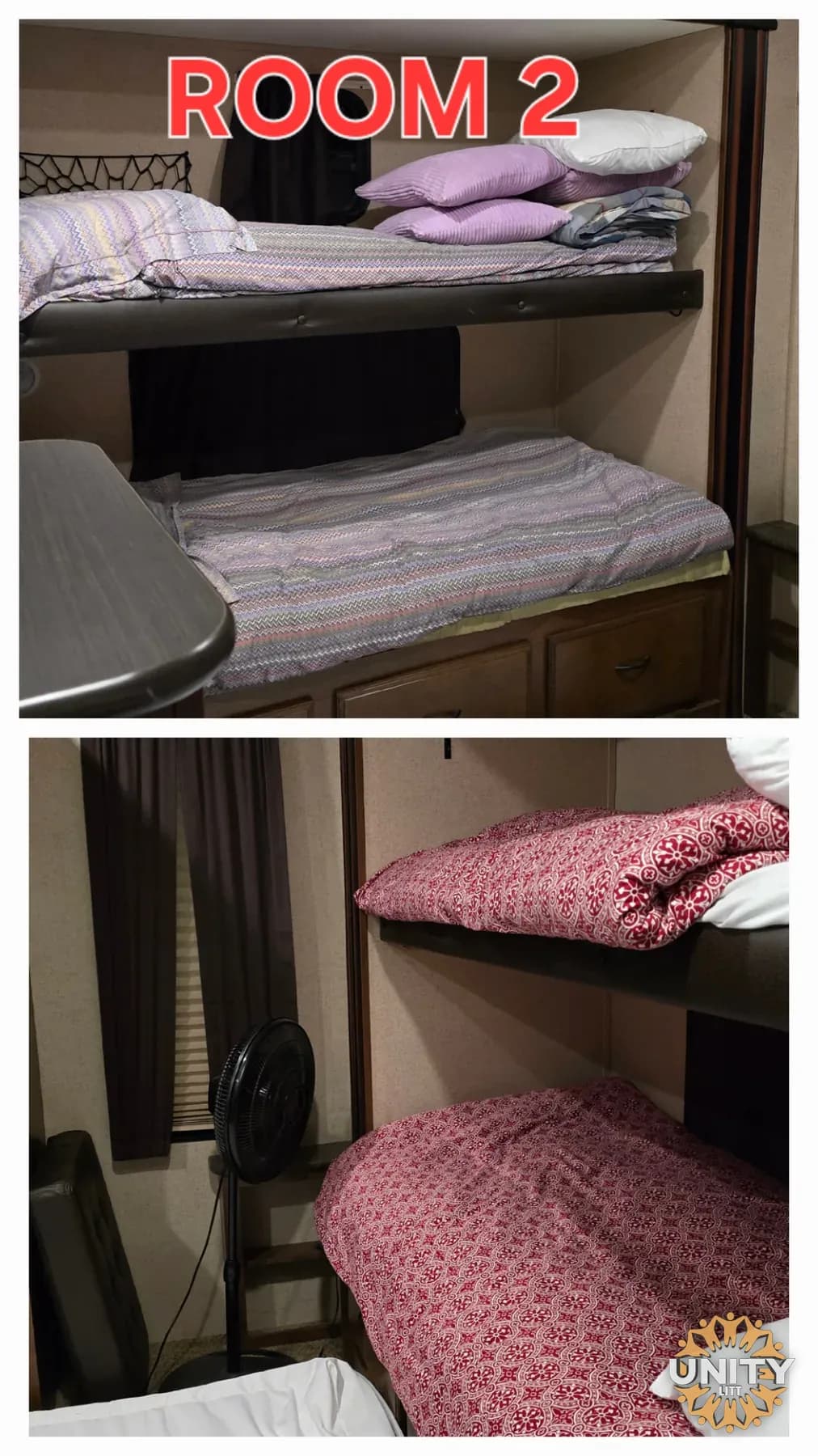 RV — Room 2 — 4 places, Men, Linens provided